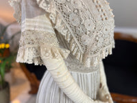 Antikes edwardianisches Teekleid aus Leinen, ca. 1906