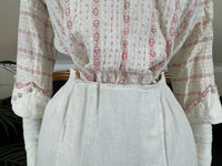 Natural Fiber Day Ensemble – Linen Skirt, Cotton Blouse & Leather Shoes