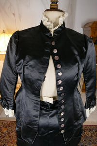 EMILE PINGAT Antikes viktorianisches Tournürenkleid, Paris, ca. 1882