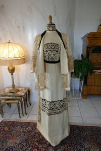 Antikes edwardianisches Leinen-Geh-Ensemble, ca. 1906 – Kleid & Jacke