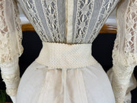 Antique Four‑Piece Edwardian Walking Dress ca. 1910 – Linen, Lace & Lady Gillman Provenance
