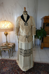 Antikes edwardianisches Leinen-Geh-Ensemble, ca. 1906 – Kleid & Jacke