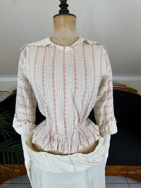 Natural Fiber Day Ensemble – Linen Skirt, Cotton Blouse & Leather Shoes
