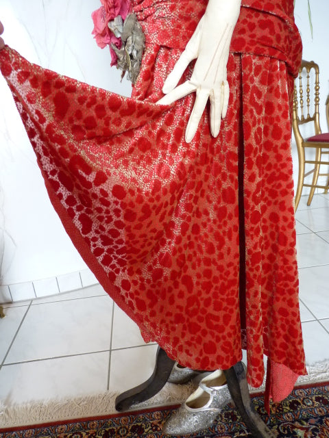 WORTH Antikes Samtkleid mit Dévoré-Muster, Paris, ca. 1926