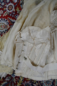 Antikes edwardianisches Kleid von 1901 – MACHARET New York & Paris Zweiteiliges Ensemble aus Seide und Spitze