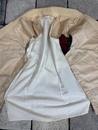 Cream Silk Embroidered Waistcoat, England ca. 1770 – Long‑Line Georgian Men’s Fashion