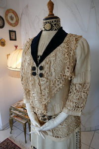 Antikes edwardianisches Leinen-Geh-Ensemble, ca. 1906 – Kleid & Jacke
