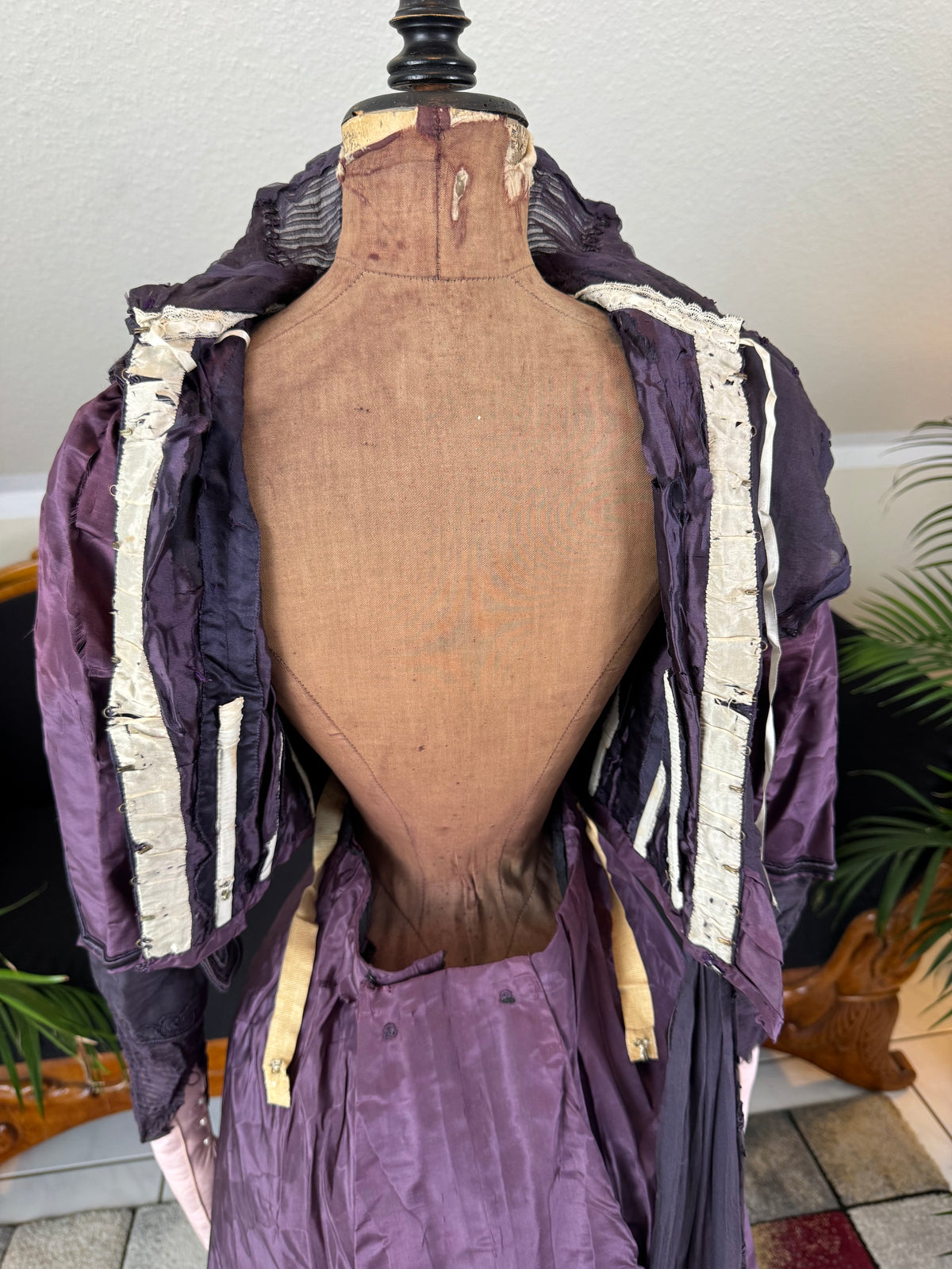 Rare 1911 Edwardian Half‑Mourning Dress by Kate Riley