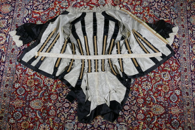 EMILE PINGAT Antikes viktorianisches Tournürenkleid, Paris, ca. 1882