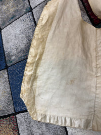 Antike Weste und blaue knielange Seidenhose, ca. 1790 – Besticktes florales Herrenensemble