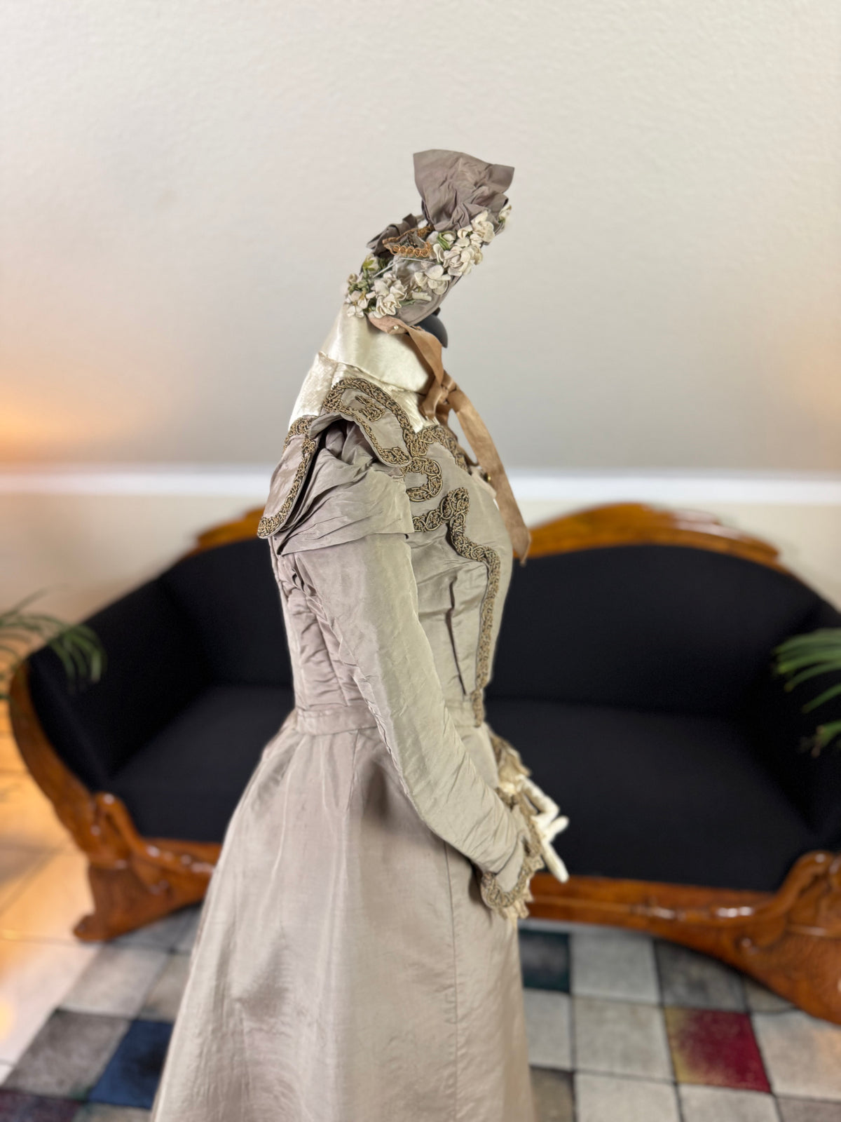 Antikes viktorianisches Gehkleid, ca. 1897 - Dreiteiliges englisches Ensemble