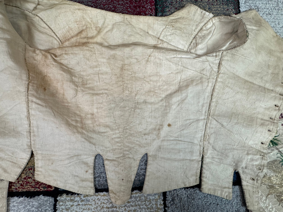 Seltenes Rokoko-Mieder, ca. 1765 – handgenähtes französisches Kleidungsstück aus dem 18. Jahrhundert