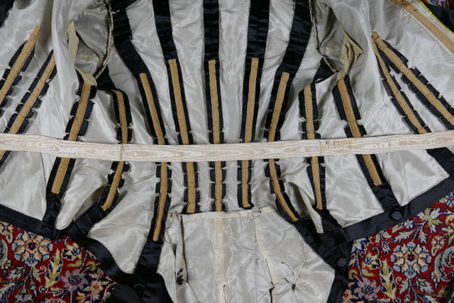 EMILE PINGAT Antikes viktorianisches Tournürenkleid, Paris, ca. 1882