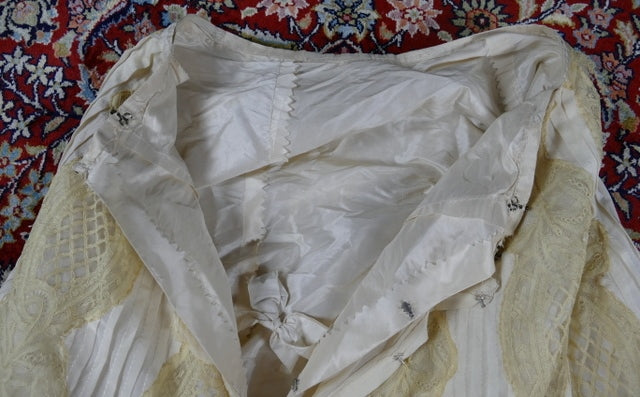 Antikes edwardianisches Kleid von 1901 – MACHARET New York & Paris Zweiteiliges Ensemble aus Seide und Spitze