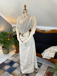 Antique Four‑Piece Edwardian Walking Dress ca. 1910 – Linen, Lace & Lady Gillman Provenance