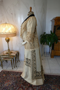 Antikes edwardianisches Leinen-Geh-Ensemble, ca. 1906 – Kleid & Jacke