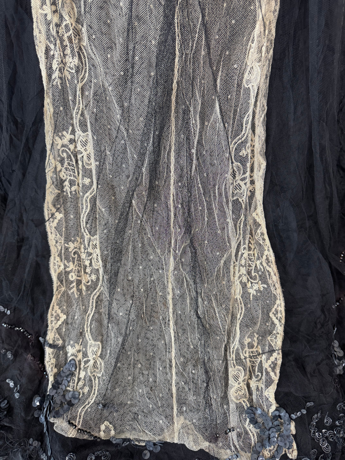 Antikes edwardianisches Abendkleid ca. 1906 – Seide, Spitze, Tüll & Brokat aus England