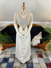 Antique Four‑Piece Edwardian Walking Dress ca. 1910 – Linen, Lace & Lady Gillman Provenance