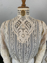 Antique Four‑Piece Edwardian Walking Dress ca. 1910 – Linen, Lace & Lady Gillman Provenance