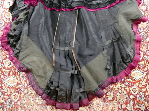 EMILE PINGAT Antikes viktorianisches Tournürenkleid, Paris, ca. 1882