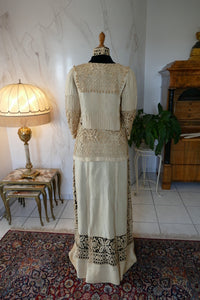 Antikes edwardianisches Leinen-Geh-Ensemble, ca. 1906 – Kleid & Jacke