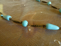 Art Deco Halskette aus blauem Glas im Robin's Egg-Stil, 1920er