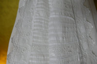 ntique white cotton christening dress with scalloped hem, Edwardian period