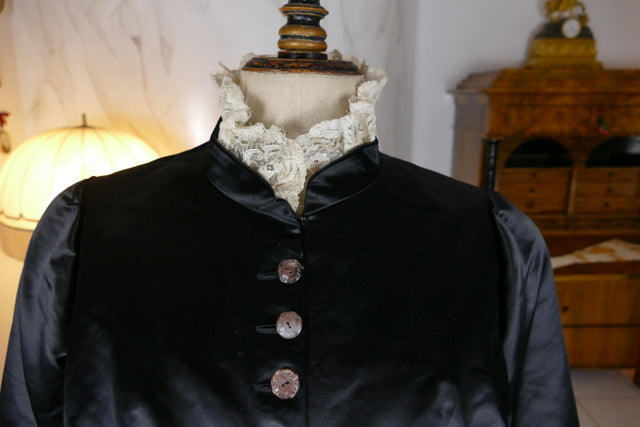 EMILE PINGAT Antikes viktorianisches Tournürenkleid, Paris, ca. 1882