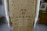 Golden yellow embroidered flapper dress, early 1920s