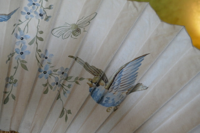 Faltfächer, Vogelmotiv, ca. 1910