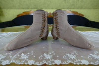 Braune Stiefel mit seitlicher Schnürung, Bürgerkriegszeit, ca. 1860–1865
