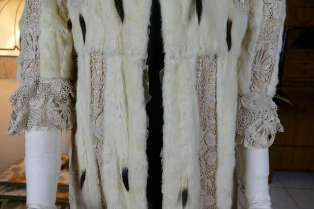 Antique ermine and lace coat, ca. 1908, attributed to Marija Pawlowna Romanowa, Imperial Russia
