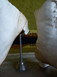 Sportliche Schnürstiefel aus Baumwollsatin, ca. 1875