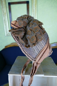 ROQUANCOURT Antiker Hutkarton mit Strohhaube, Paris, ca. 1879