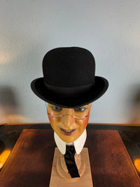 French Bowler hat, silk‑lined, M.A.C.F. Qualité Supérieure, very well preserved, riding style.