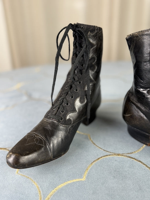 Ungetragene Schnürstiefel, ca. 1900