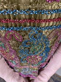 Vintage embroidered lamé dress, America, ca. 1926