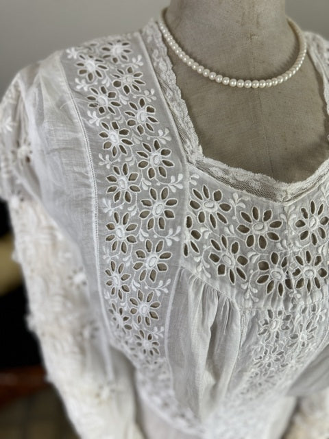 Antikes Baumwoll-Dessous-Sommerkleid, Amerika, ca. 1913