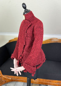 Viktorianische rote Wolljacke, ca. 1888