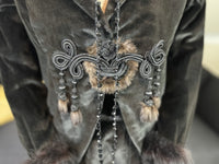 Antikes Gehkleid aus der Titanic-Ära, ca. 1912 – dreiteiliges Ensemble aus Samt