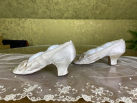 Antique Cream Satin Wedding Pumps, Spain, ca. 1880