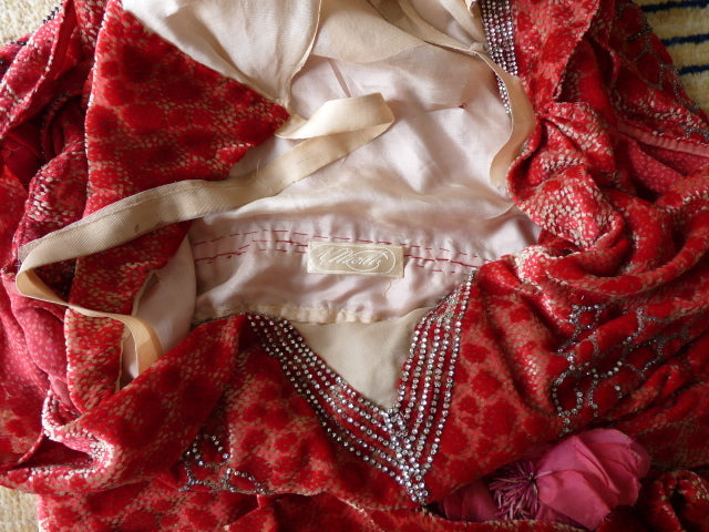 WORTH Antikes Samtkleid mit Dévoré-Muster, Paris, ca. 1926