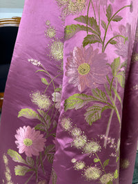 Antikes lilafarbenes Seiden-Ballkleid aus der viktorianischen Ära, ca. 1895