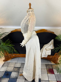 Antique Four‑Piece Edwardian Walking Dress ca. 1910 – Linen, Lace & Lady Gillman Provenance