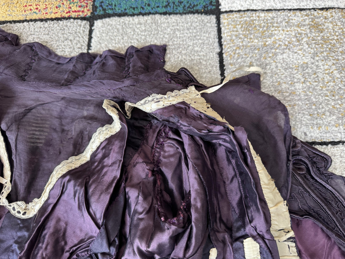 Rare 1911 Edwardian Half‑Mourning Dress by Kate Riley