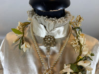 Antique Wedding Dress 1882 – Cream Satin Silk with Pleated Trims, Lace & Faux Pearls, Kate Rimer Provenance