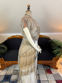 Antikes GUSTAVE BEER Abendkleid – Seidenchiffon &amp; Samt, Paris Couture ca. 1912