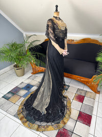Antikes edwardianisches Abendkleid ca. 1906 – Seide, Spitze, Tüll & Brokat aus England