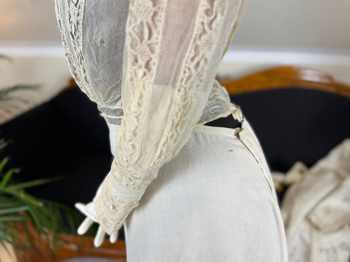 Antique Four‑Piece Edwardian Walking Dress ca. 1910 – Linen, Lace & Lady Gillman Provenance