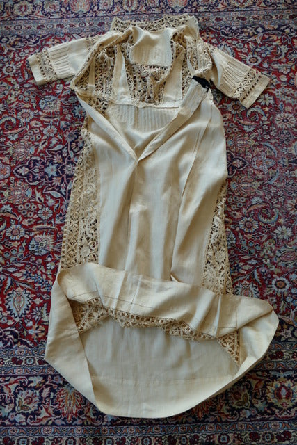 Antikes edwardianisches Leinen-Geh-Ensemble, ca. 1906 – Kleid & Jacke
